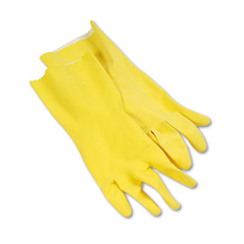 GENERAL CLEANING YELLOW FLOCK-LINED GLOVES LG 12/PK