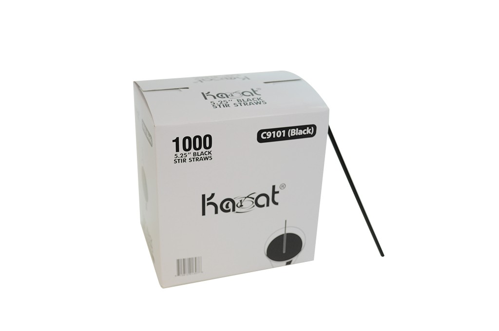 KARAT 5.25" BLACK STIR STRAWS 10,000/CS