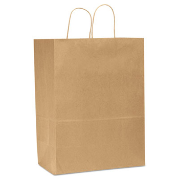 LARGE PAPER SHOPPING BAG BROWN  W/HANDLE 12X9X15.75 200/CS