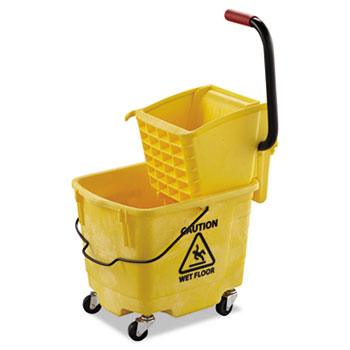 35 QTS. YELLOW MOP BUCKET W/ WRINGER